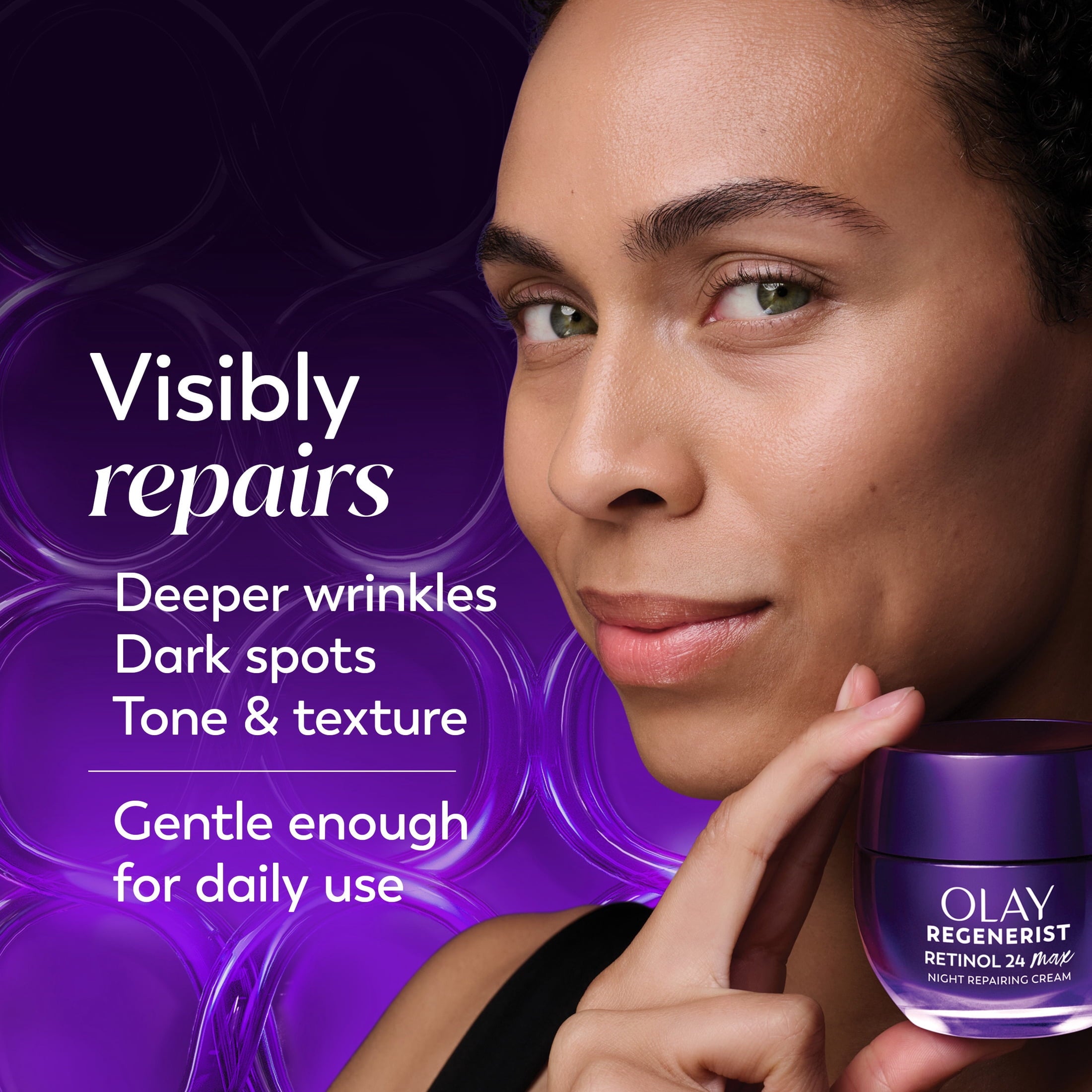 Olay Retinol 24 Max Night Moisturizing Cream with Triple Collagen Peptide, Fragrance-Free, 1.7 oz