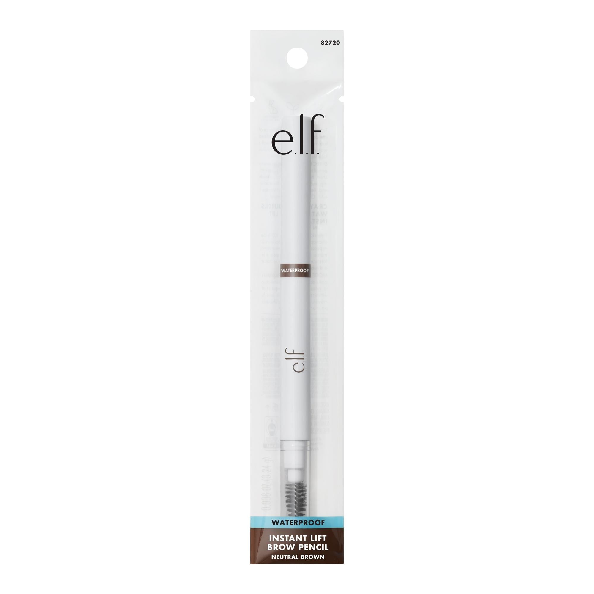 e.l.f. Instant Lift Waterproof Brow Pencil, Neutral Brown, 0.008oz