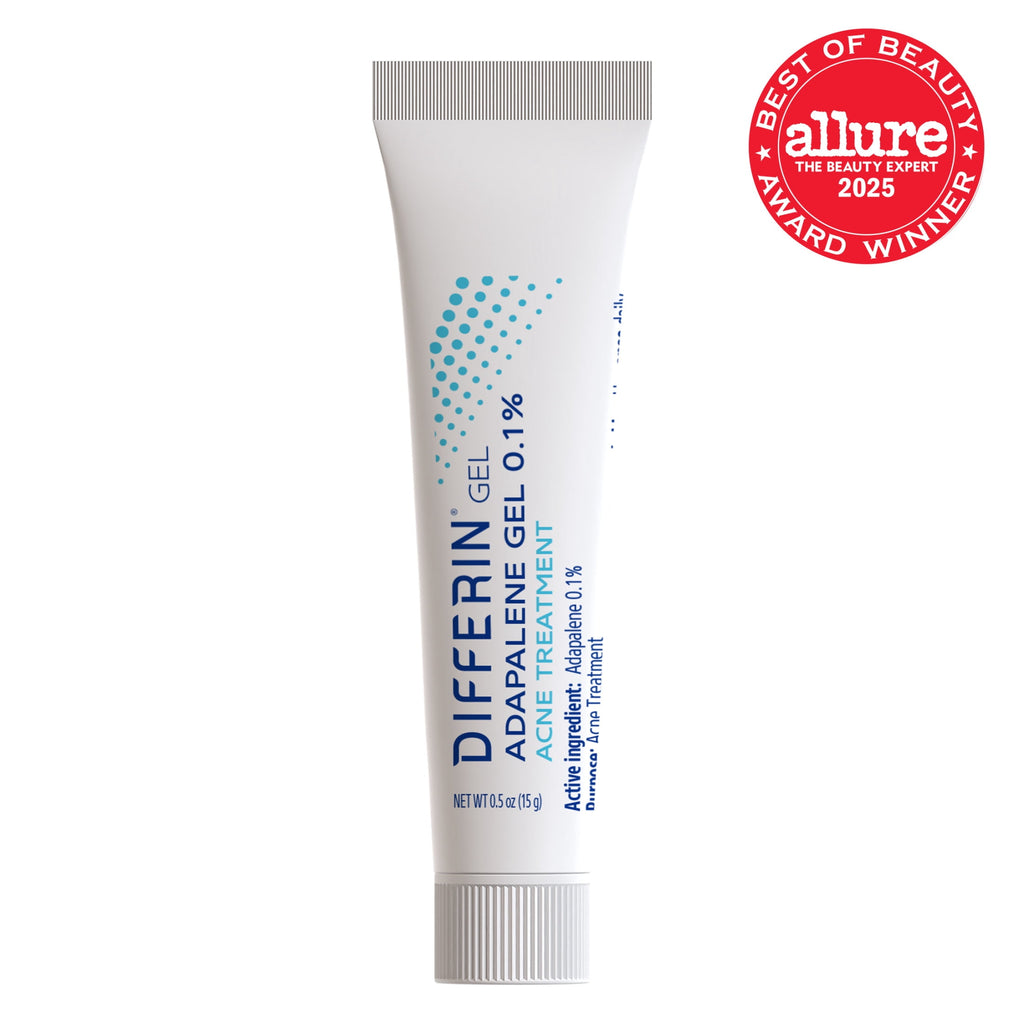 Differin Prescription-Strength Retinoid Acne Treatment Gel for Face with 0.1% Adapalene, Clears & Prevents Acne, Fragrance-Free, 15g Tube