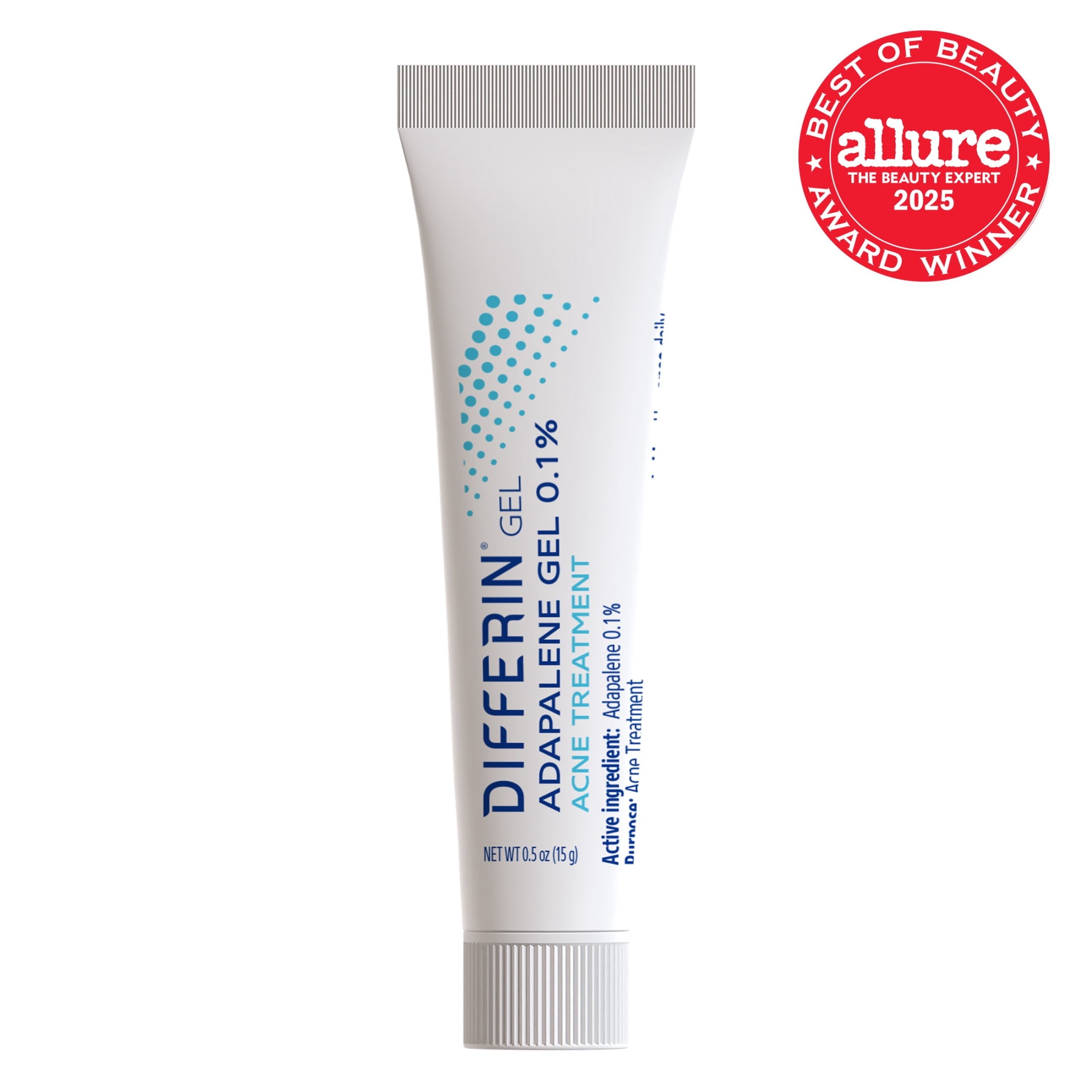 Differin Prescription-Strength Retinoid Acne Treatment Gel for Face with 0.1% Adapalene, Clears & Prevents Acne, Fragrance-Free, 15g Tube
