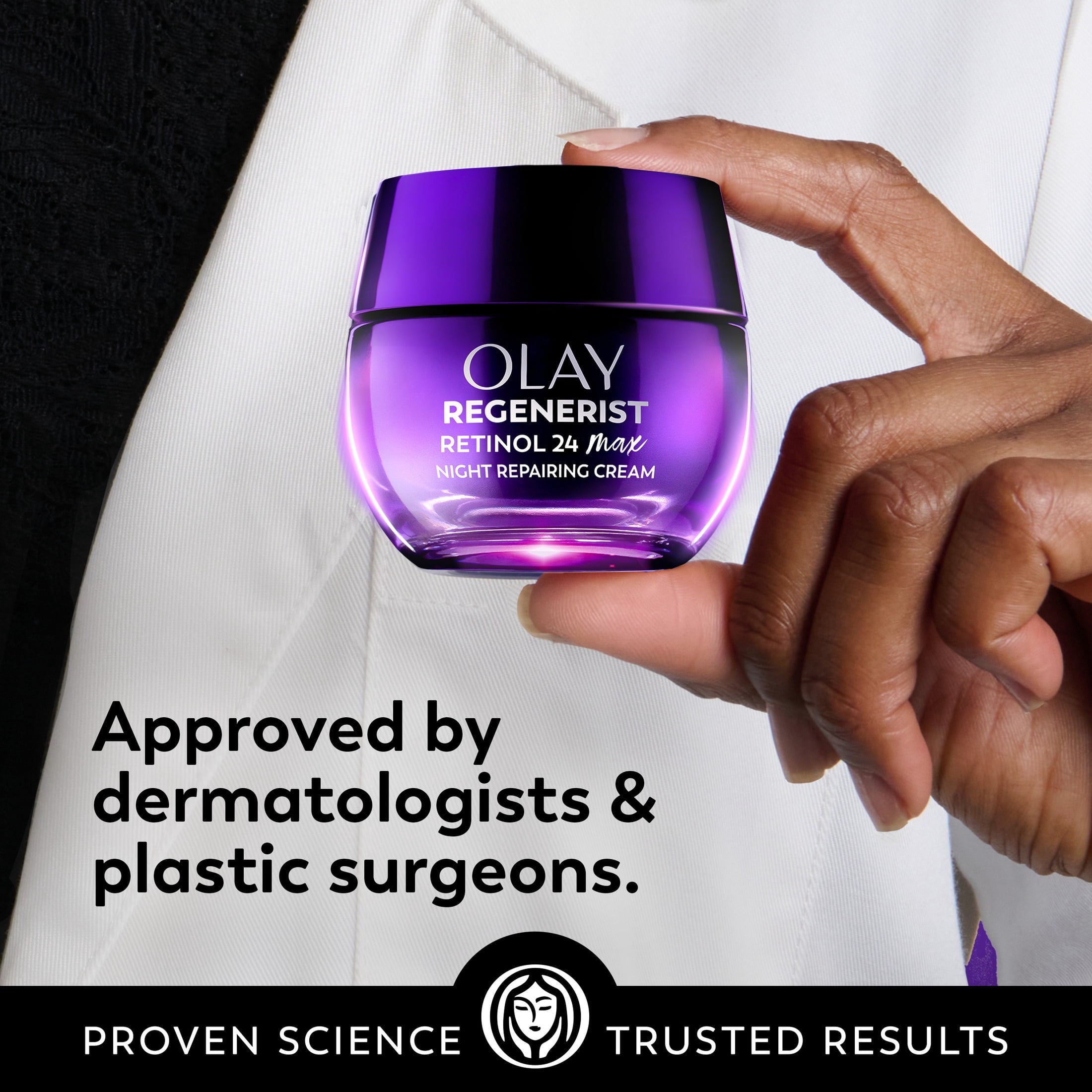 Olay Retinol 24 Max Night Moisturizing Cream with Triple Collagen Peptide, Fragrance-Free, 1.7 oz