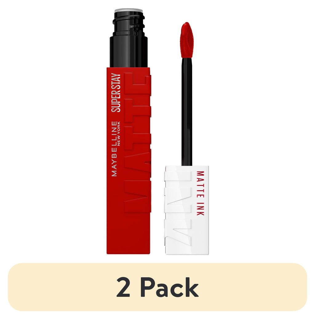 (2 pack) Maybelline Super Stay Vinyl Ink Liquid Lipstick, Long-Lasting with Vegan Formula, Exhilarator
