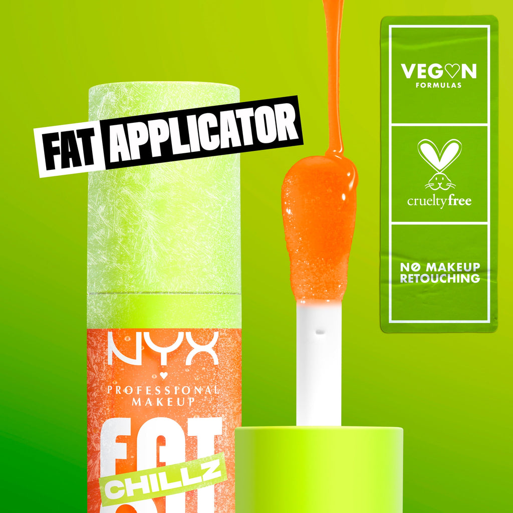 NYX Professional Makeup Fat Oil Chillz Lip Gloss, 12 Hour Hydration, Citrus Chiller, 0.16 fl oz