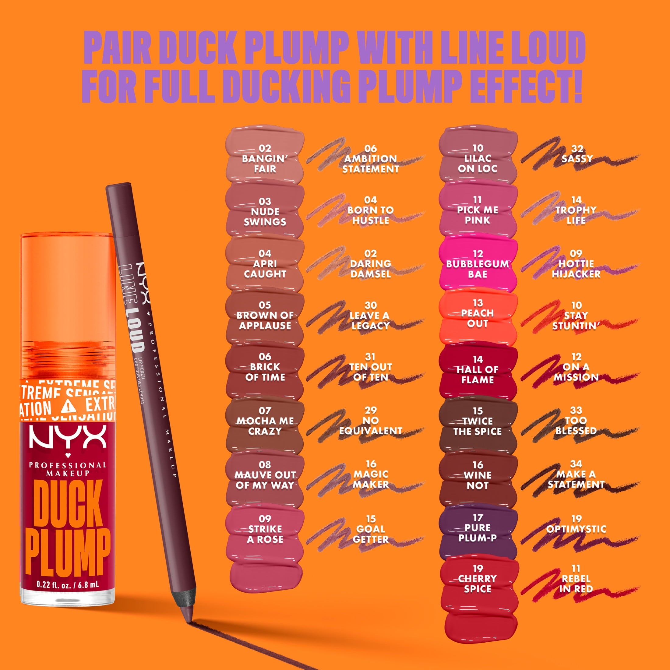 NYX Professional Makeup Duck Plump Plumping Lip Glosses, Strike a Rose, 0.23 fl oz