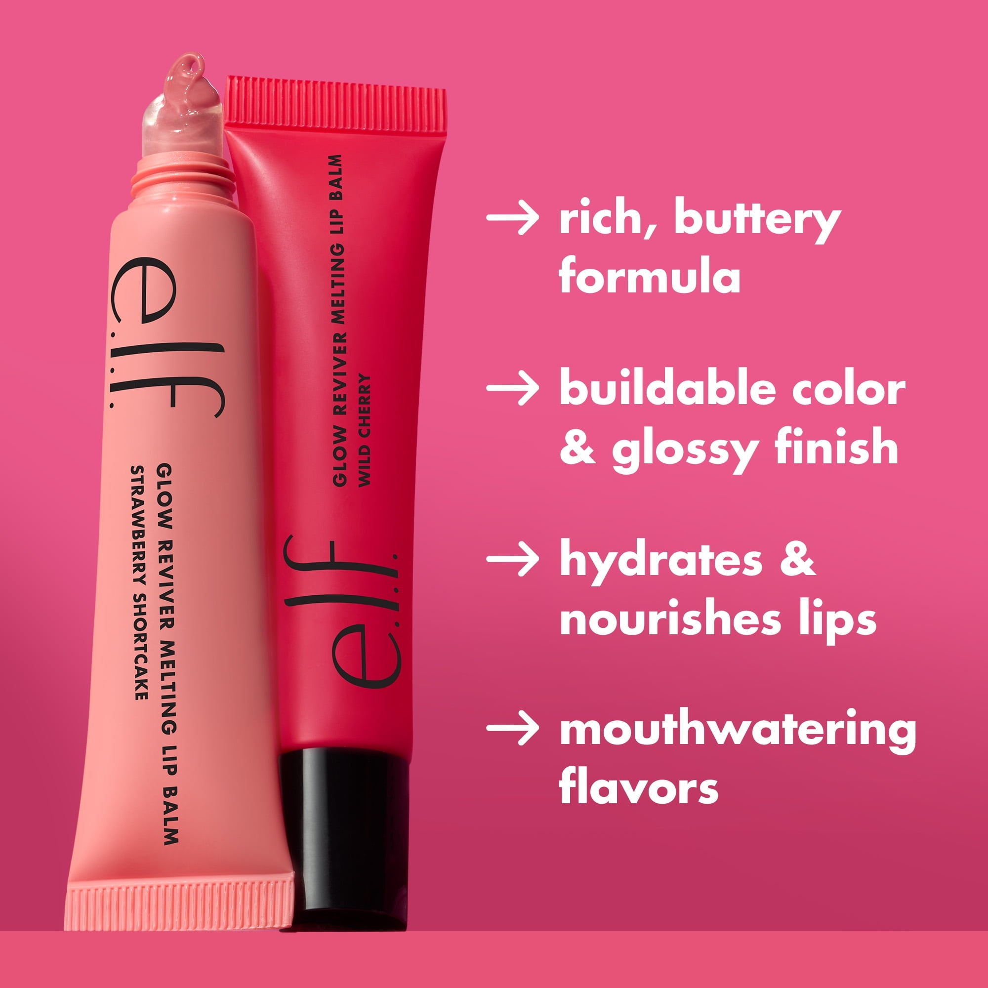 e.l.f. Glow Reviver Melting Lip Balm, Blue Raspberry, 0.52oz