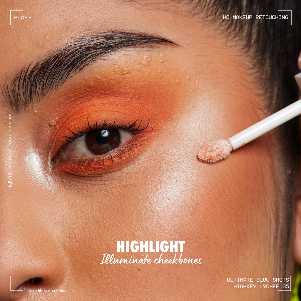 NYX Professional Makeup Ultimate Glow Shots Shimmer Liquid Eyeshadow, Highkey Lychee