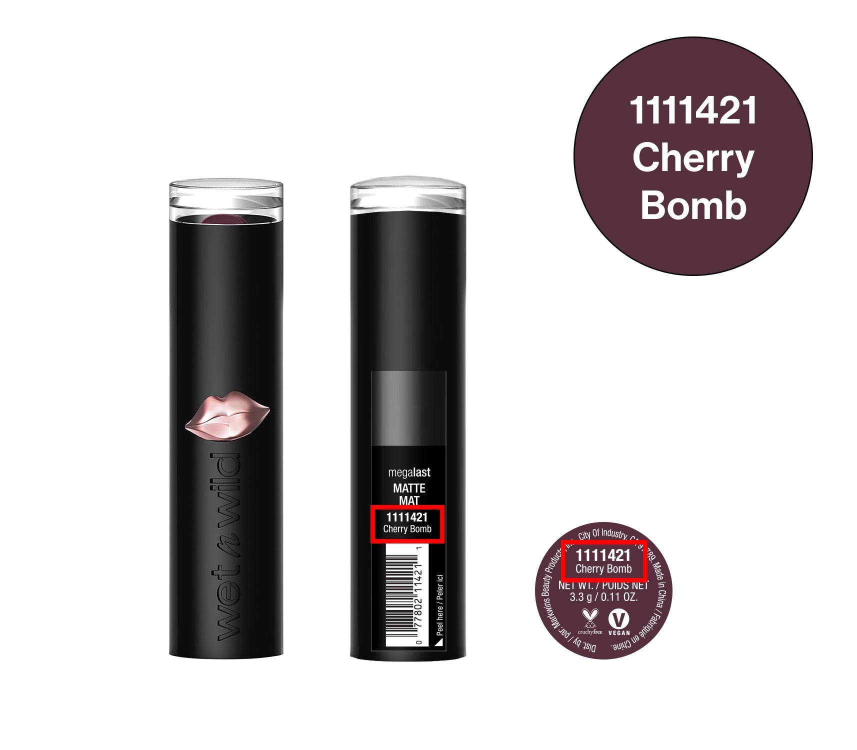 (4 pack) wet n wild Mega Last Matte Lip Color - Cherry Bomb