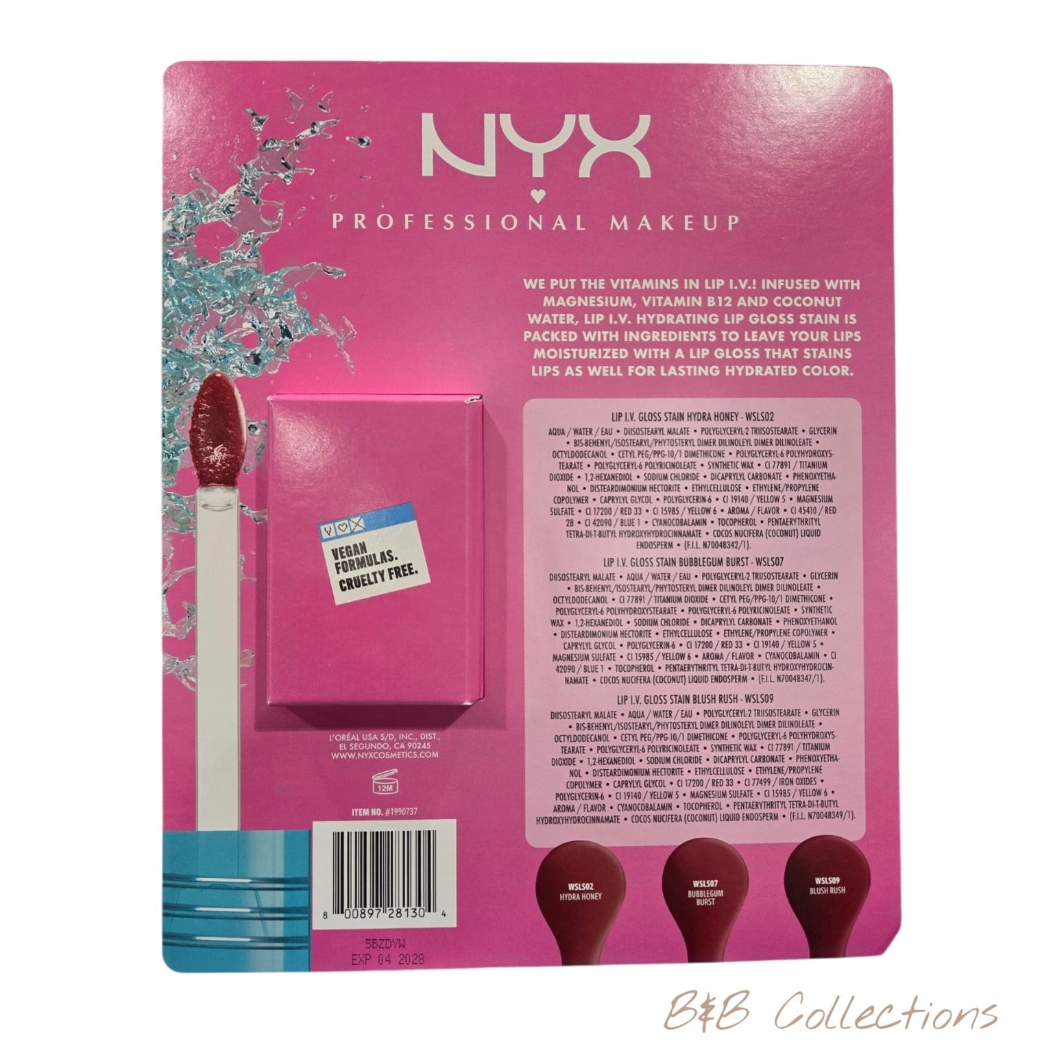 NYX Professional Makeup Lip I.V. Hydrating Gloss Stain, Vitamin-Infused, Assorted Shades