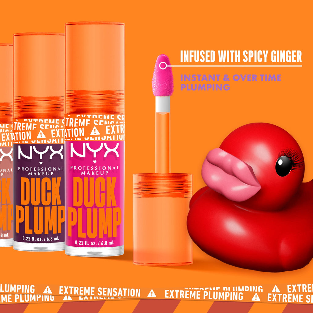 NYX Professional Makeup Duck Plump Plumping Lip Glosses, Strike a Rose, 0.23 fl oz