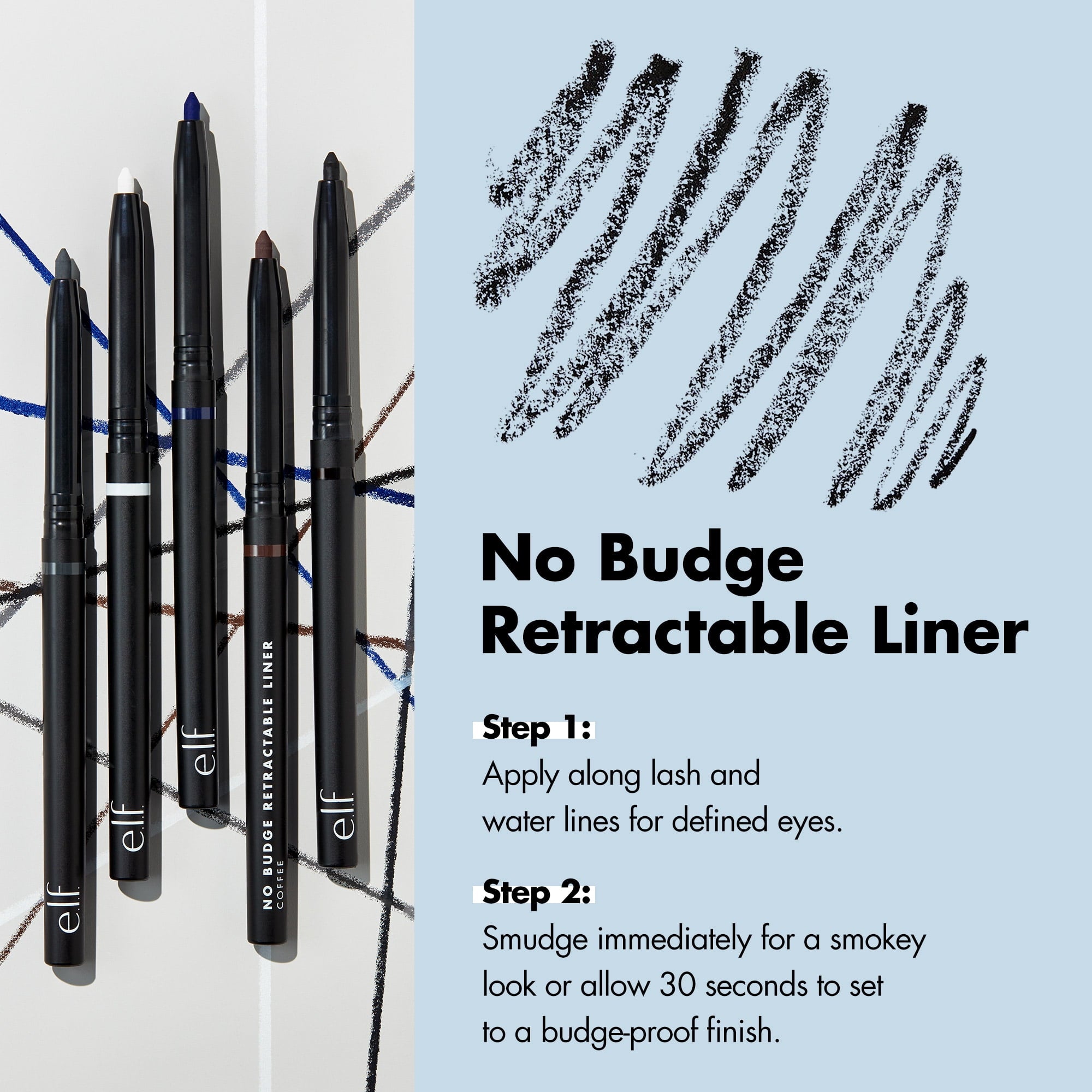 e.l.f. No Budge Retractable Eyeliner, Charcoal