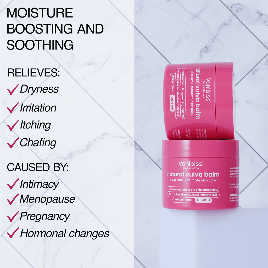 Vanibiss Natural Vulva Balm - Moisturizing Estrogen-Free for Dryness, Redness, Itching, & Irritation 2 oz