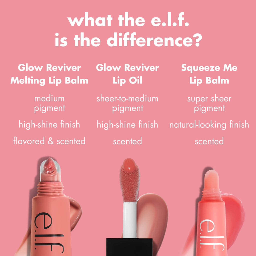e.l.f. Glow Reviver Melting Lip Balm, Peach Ring, 0.52oz