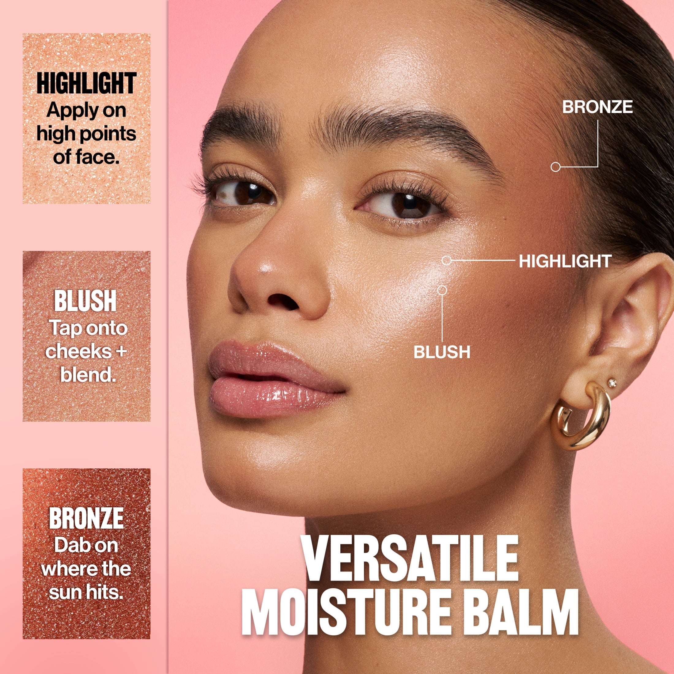 Revlon Glimmer Super Balm, Multi-Use Makeup, Highlighter, Bronzer & Blush, 003 Just a Girl, 0.85 oz