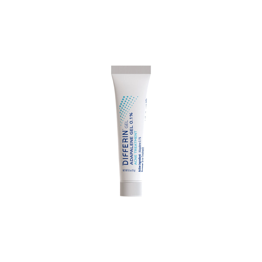 Differin Prescription-Strength Retinoid Acne Treatment Gel for Face with 0.1% Adapalene, Clears & Prevents Acne, Fragrance-Free, 15g Tube