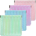 4PCS Snap Closure Pouches, Gradient Leather Pocket Cosmetic Pouch Organizer, Portable Travel Pouchic for Cosmetics Earphones Jewelry (Glitter)