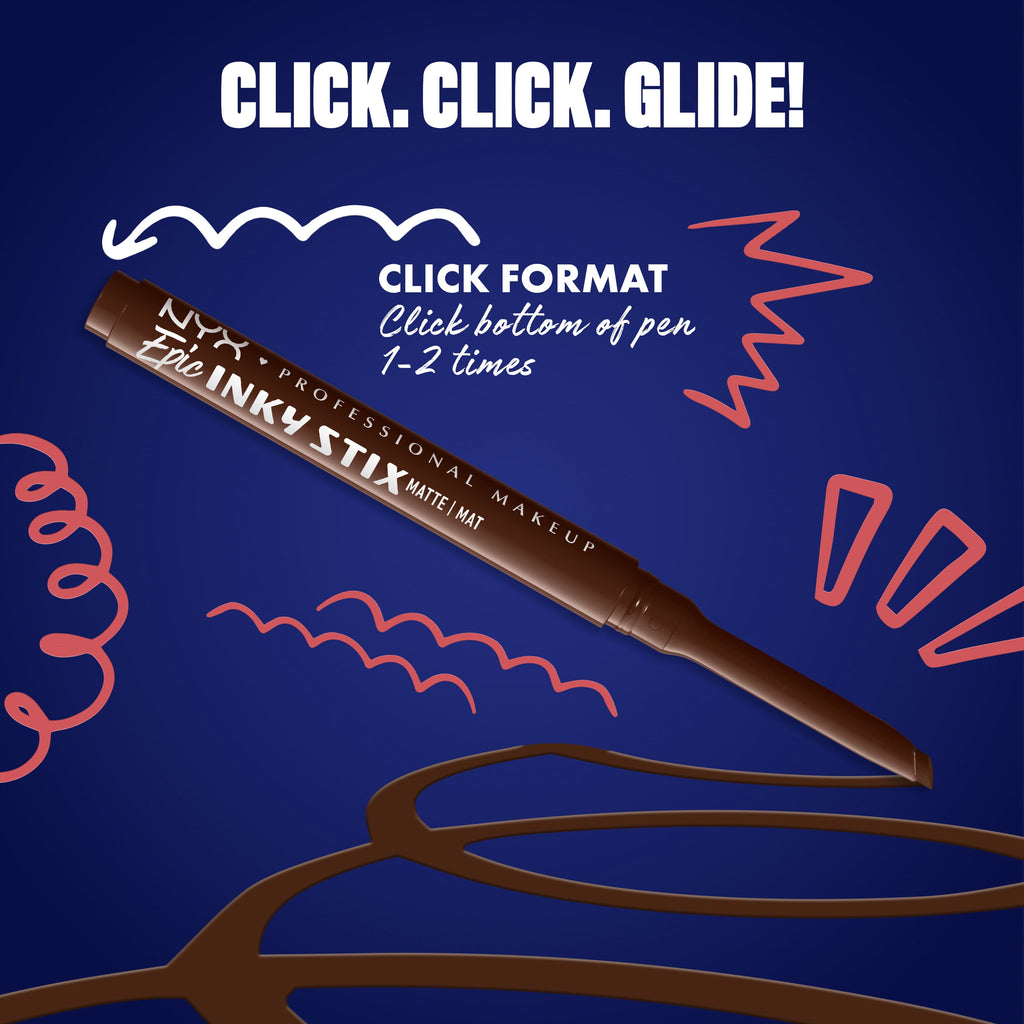 NYX Professional Makeup Epic Inky Stix Mechanical Cream Matte Gel Eyeliner, Ember Energy 02