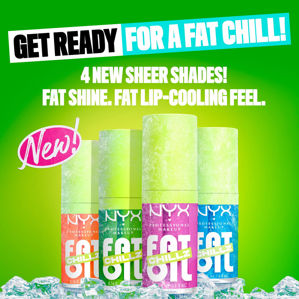NYX Professional Makeup Fat Oil Chillz Lip Gloss, 12 Hour Hydration, Citrus Chiller, 0.16 fl oz