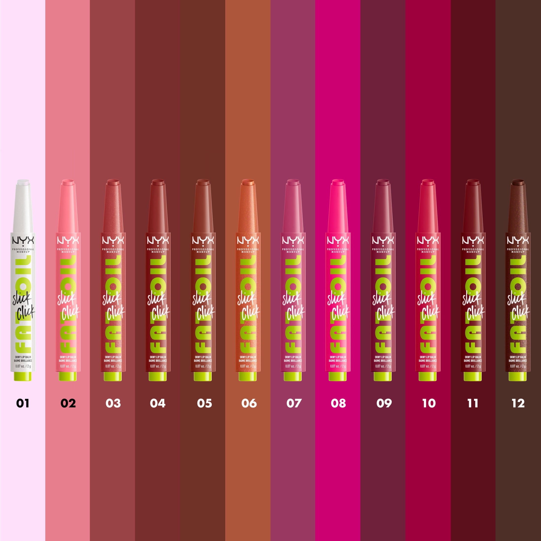 NYX Professional Makeup Fat Oil Slick Click Hydrating Tinted Lip Gloss with Lightweight Hydration, Going Viral, 0.07 oz