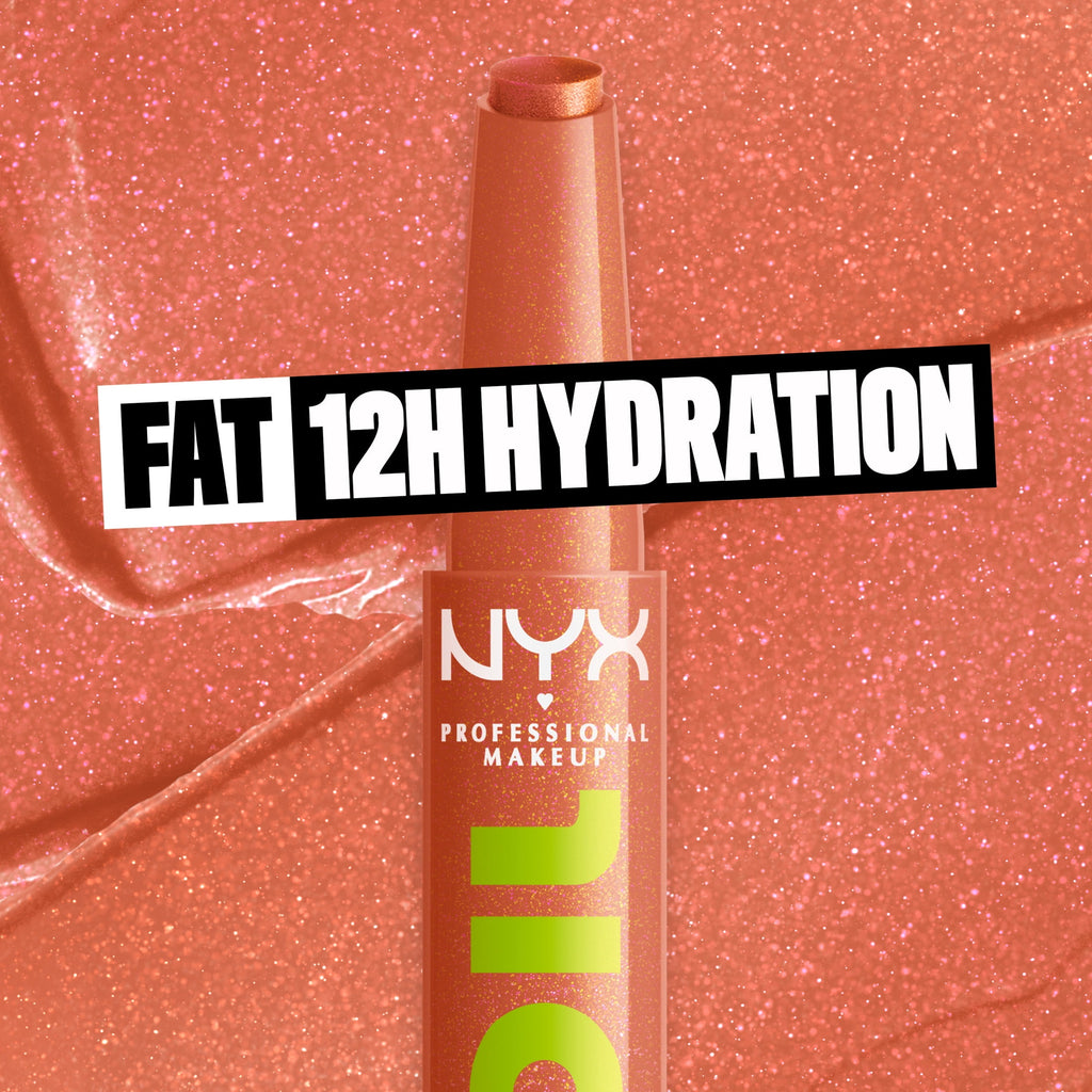 NYX Professional Makeup Fat Oil Slick Click Hydrating Tinted Lip Gloss with Lightweight Hydration, Going Viral, 0.07 oz