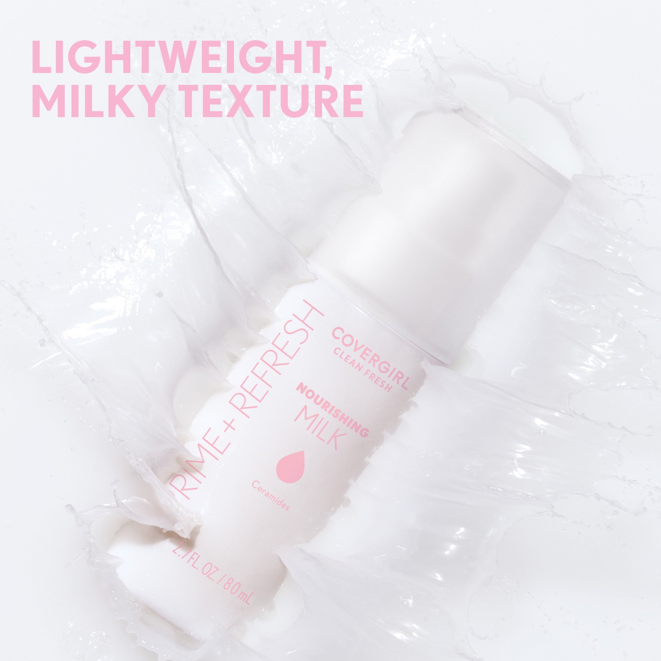 COVERGIRL Clean Fresh Prime+Refresh Serum Spray, 100 Nourishing Milk, 2.7 fl oz