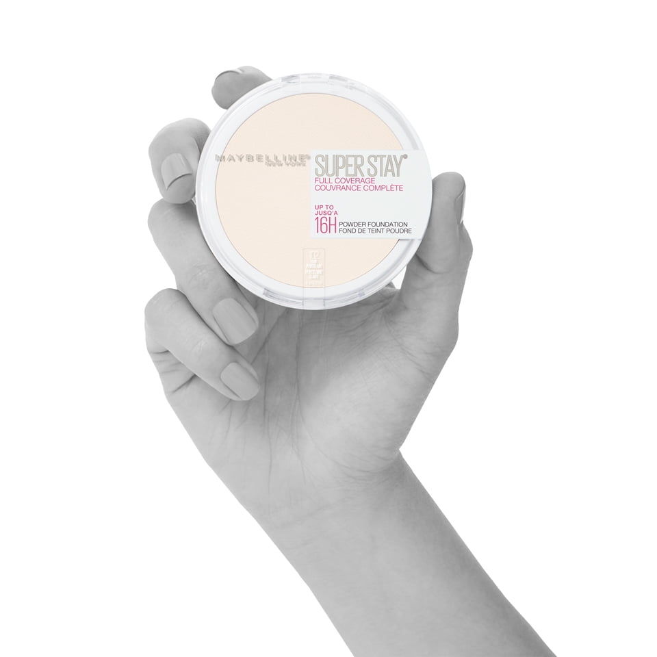 Maybelline Super Stay Full Coverage Powder Foundation Makeup, Matte Finish, Fair Porcelain