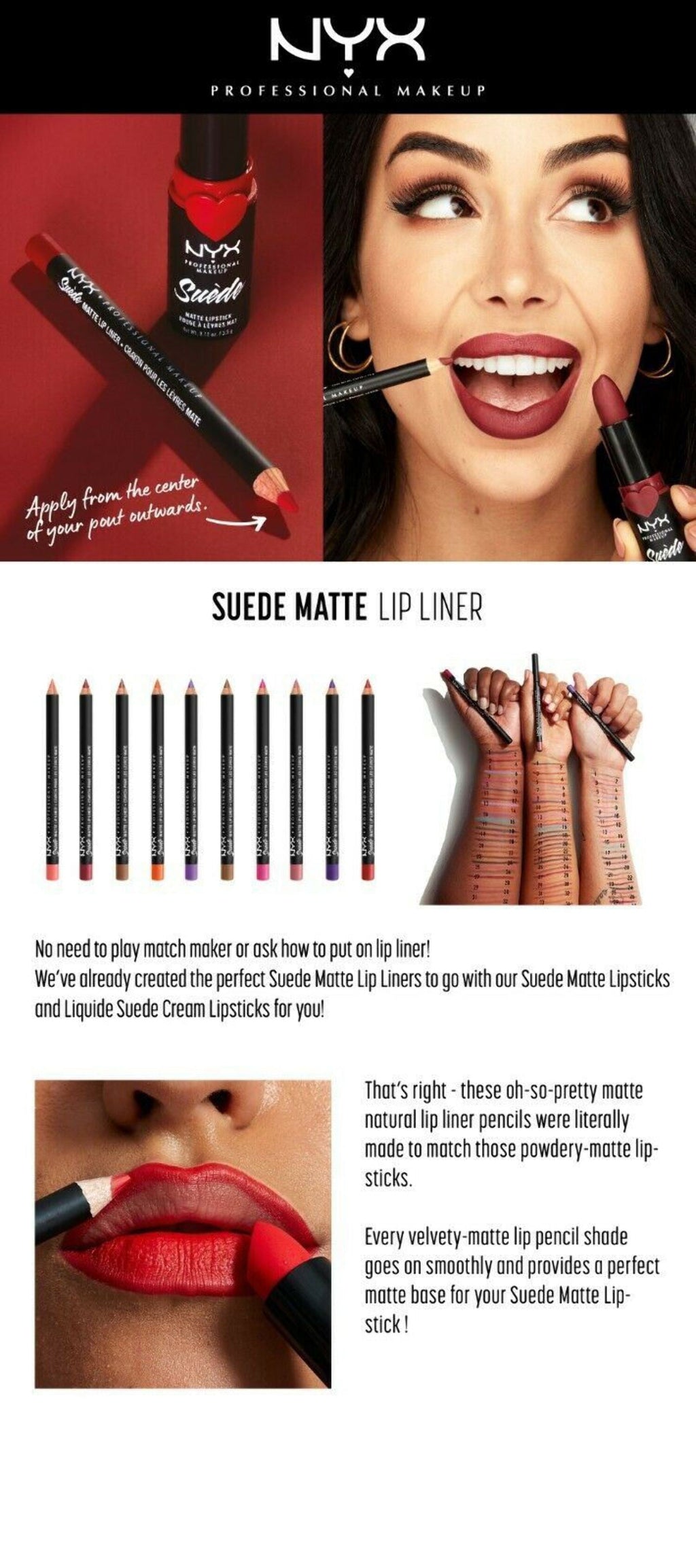 NYX Professional Makeup Suede Matte Lip Liner, 65 STFU, 0.035 Oz.