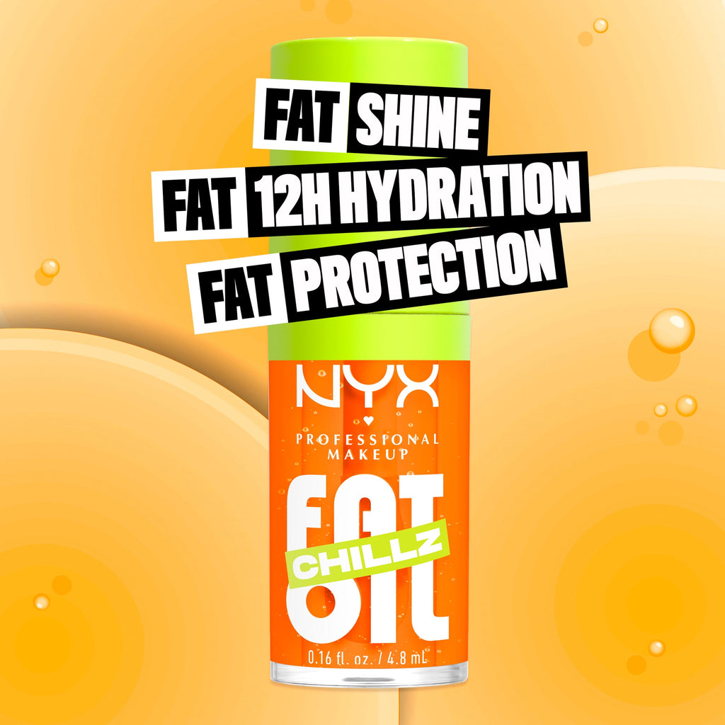 NYX Professional Makeup Fat Oil Chillz Lip Gloss, 12 Hour Hydration, Citrus Chiller, 0.16 fl oz