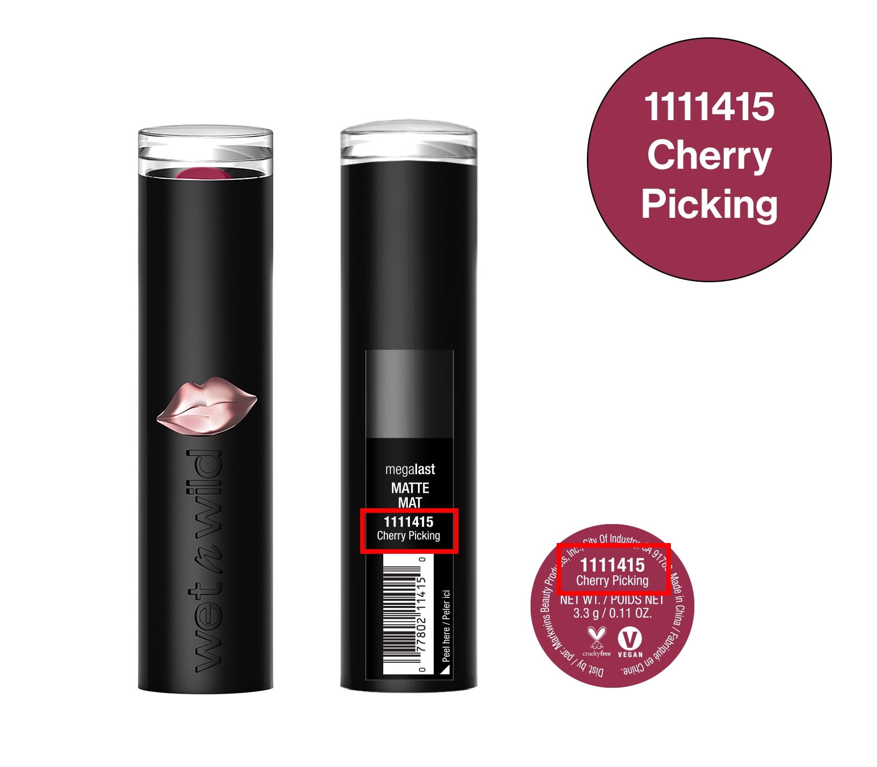 (4 pack) wet n wild Mega Last Matte Lip Color - Cherry Picking