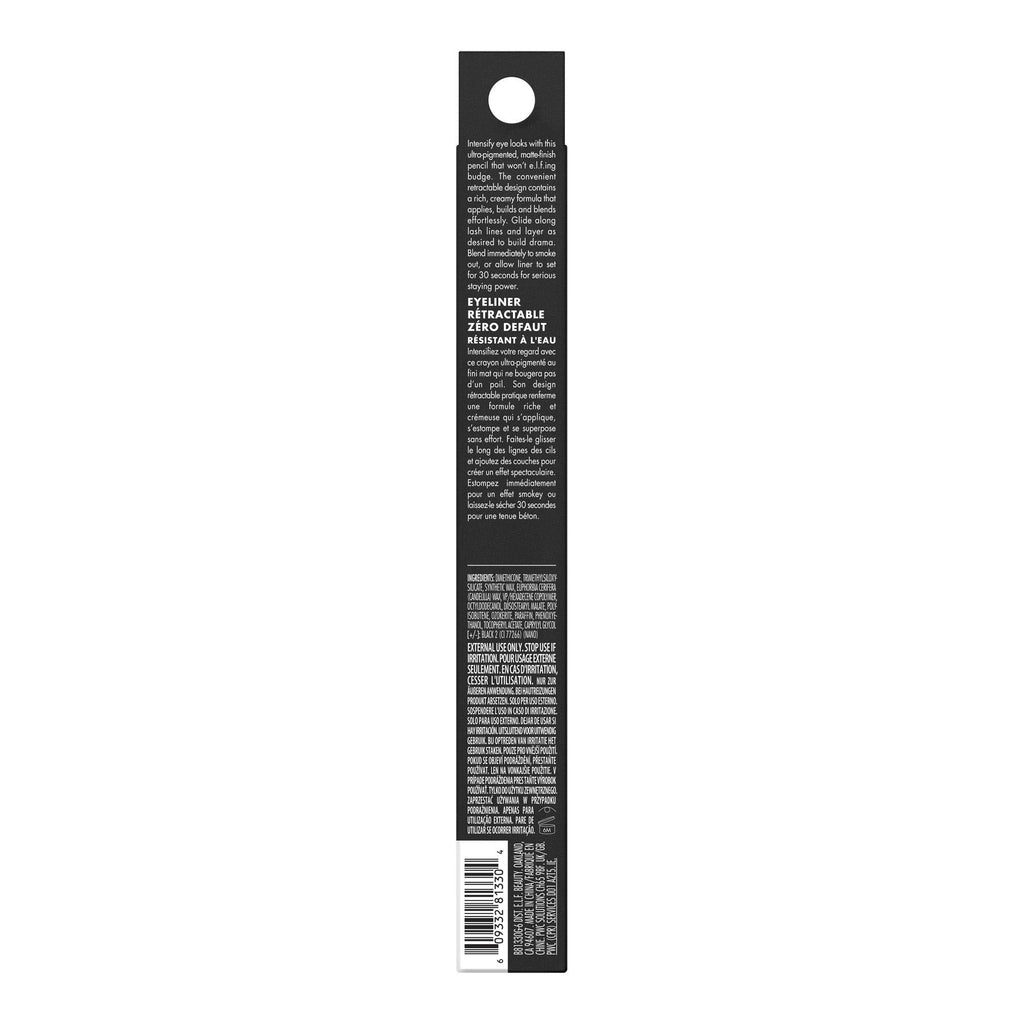 e.l.f. No Budge Retractable Eyeliner, Black 81330, Washable, 0.006 oz