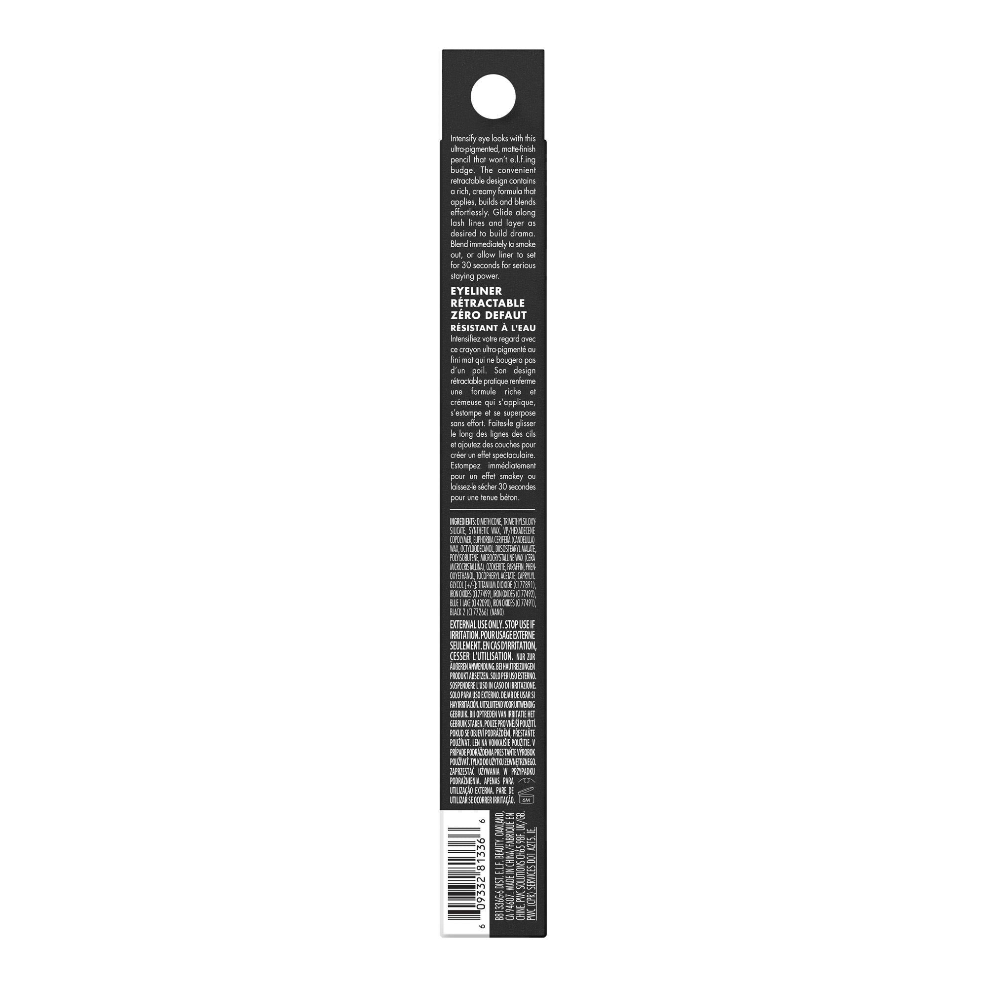 e.l.f. No Budge Retractable Eyeliner, Charcoal