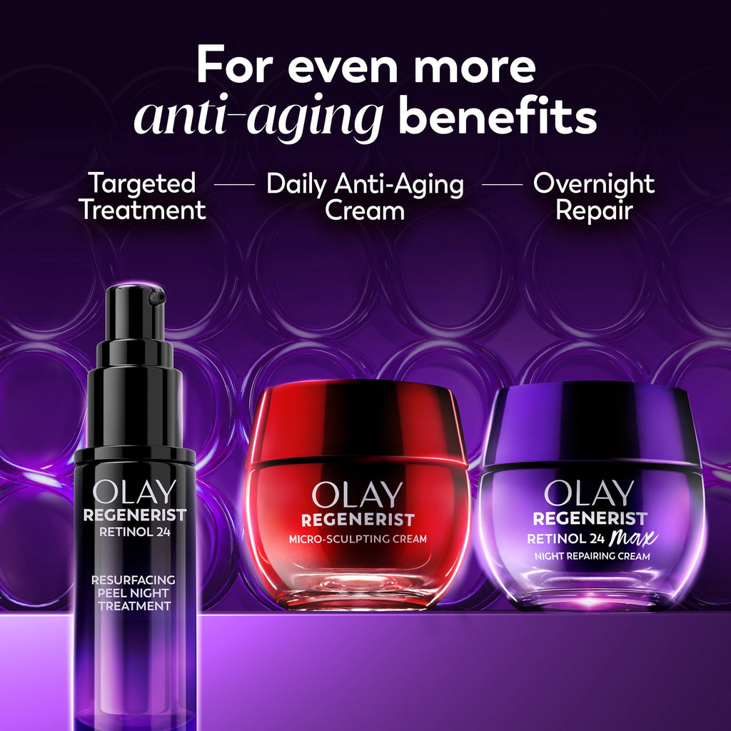 Olay Retinol 24 Max Night Moisturizing Cream with Triple Collagen Peptide, Fragrance-Free, 1.7 oz