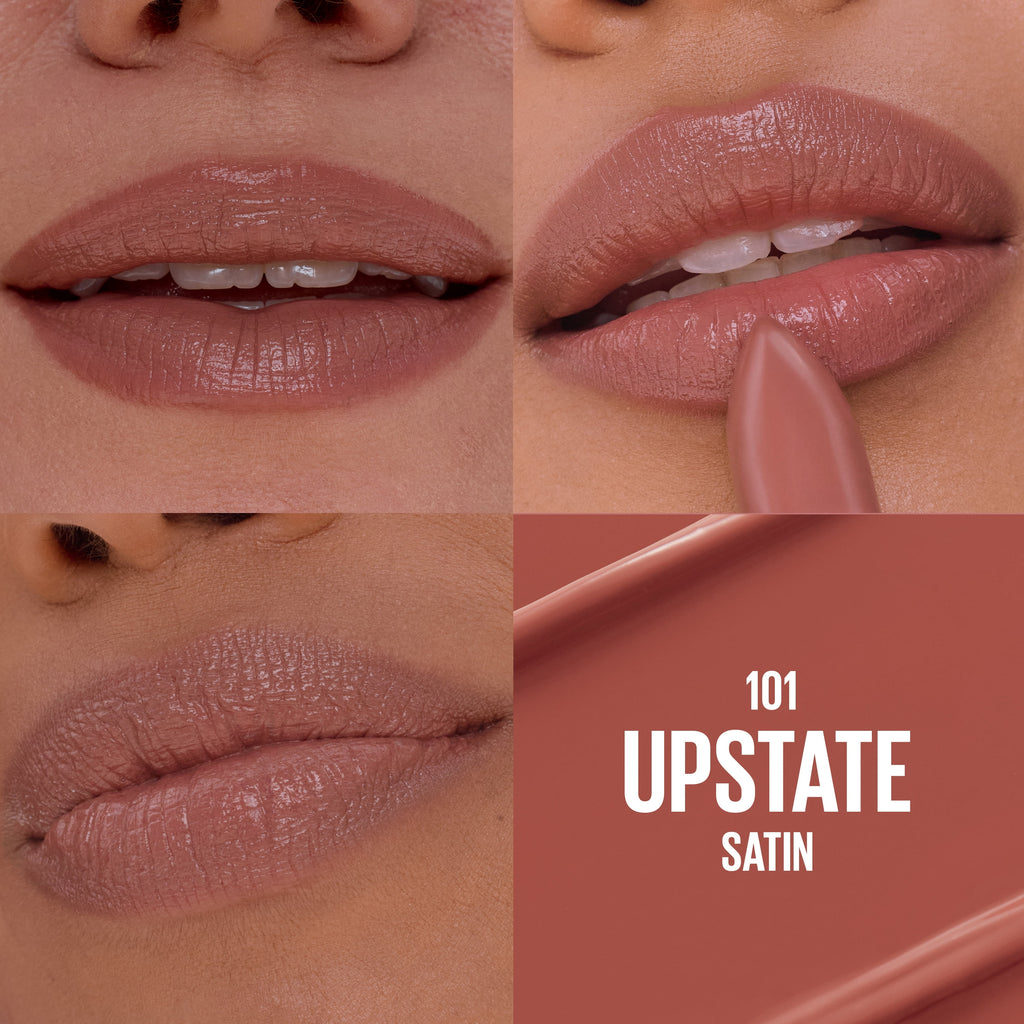Maybelline Serum Lipstick, Satin Finish, Oil-Blend and Hyaluronic Acid, 101 Upstate, 0.12 oz