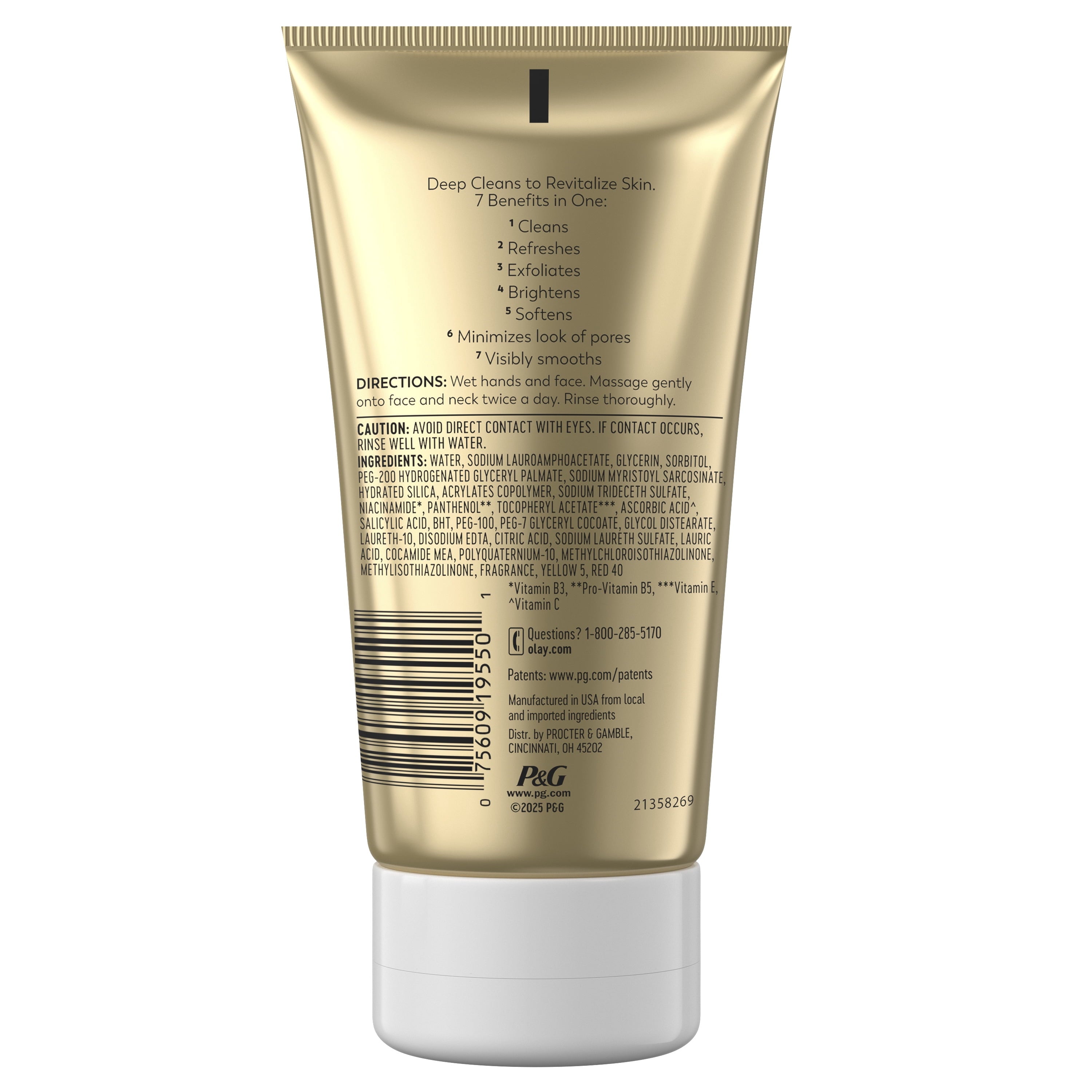 Olay Face Wash, Total Effects Citrus Face Scrub, Exfoliating Cleanser, 5.0fl oz