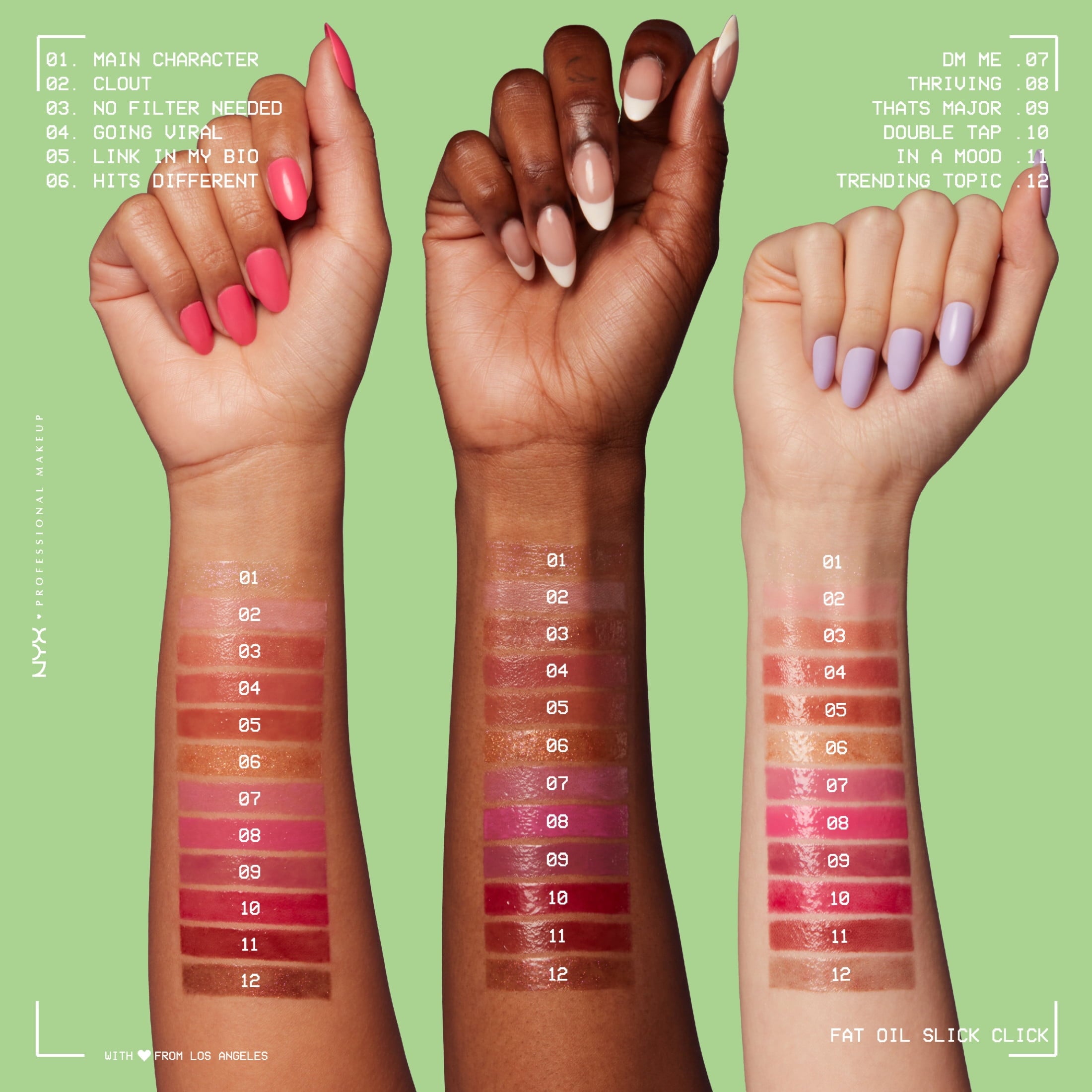 NYX Professional Makeup Fat Oil Slick Click Hydrating Tinted Lip Gloss with Lightweight Hydration, Going Viral, 0.07 oz
