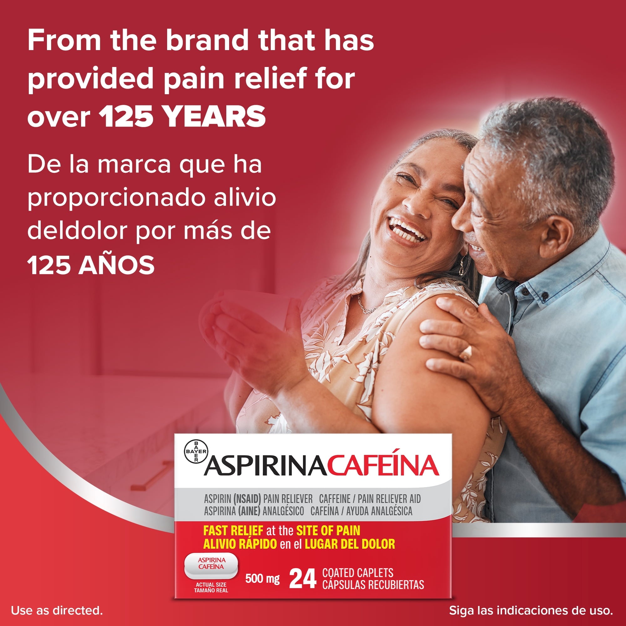 Aspirina Cafeína, Aspirin Plus Caffeine Pain Medicine, 24 Count