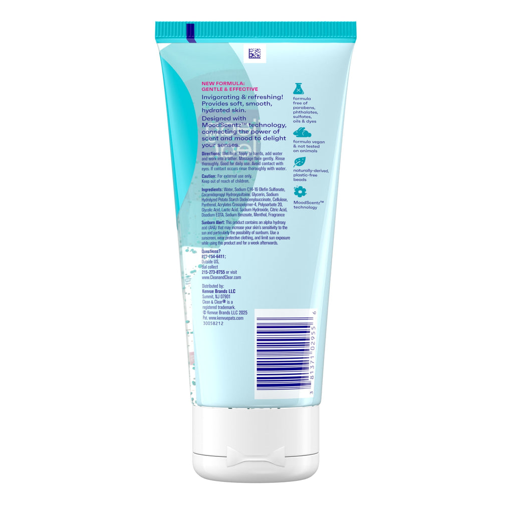 Clean Clear Oil-Free Deep Action Exfoliating Acne Face Wash, Facial Cleanser, 7oz