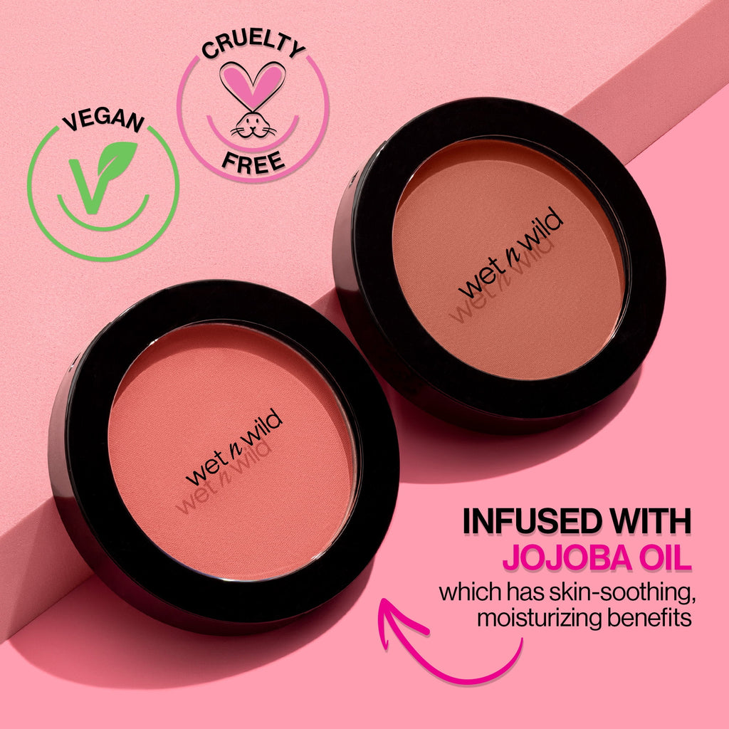 Wet n Wild Color Icon Blush Makeup, Infused with Jojoba Oil, Bed of Roses, 0.21 oz