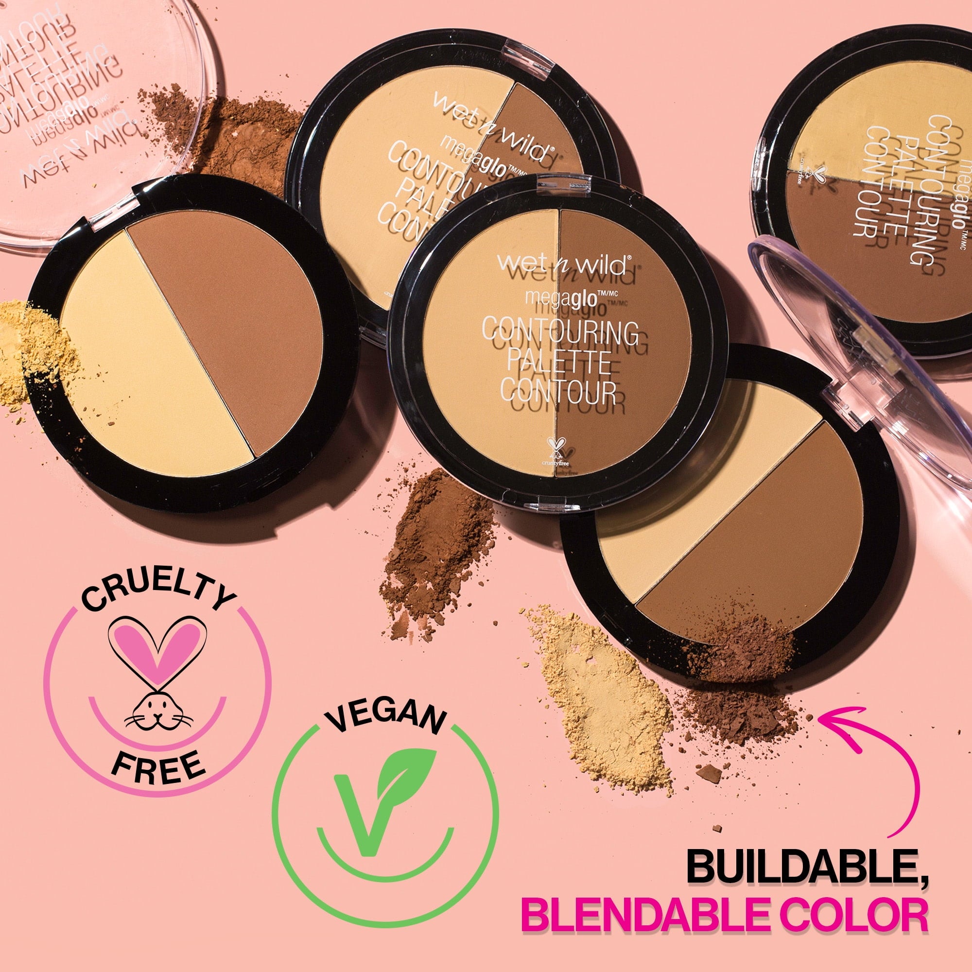 Wet n Wild MegaGlo Contouring Duo Makeup Palette, Highlighting, Dulce De Leche, 0.44 oz