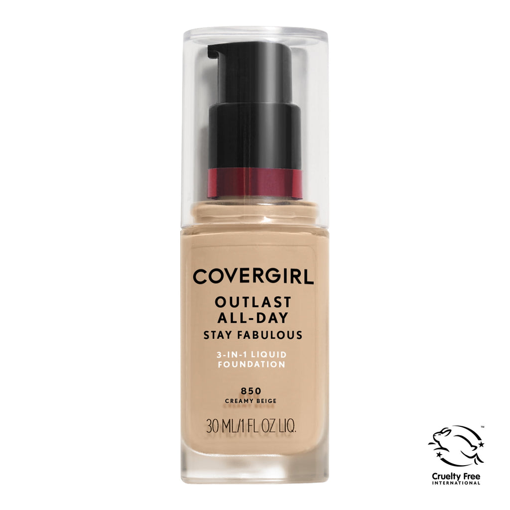 COVERGIRL Outlast All-Day Stay Fabulous 3-in-1 Foundation, 825 Buff Beige