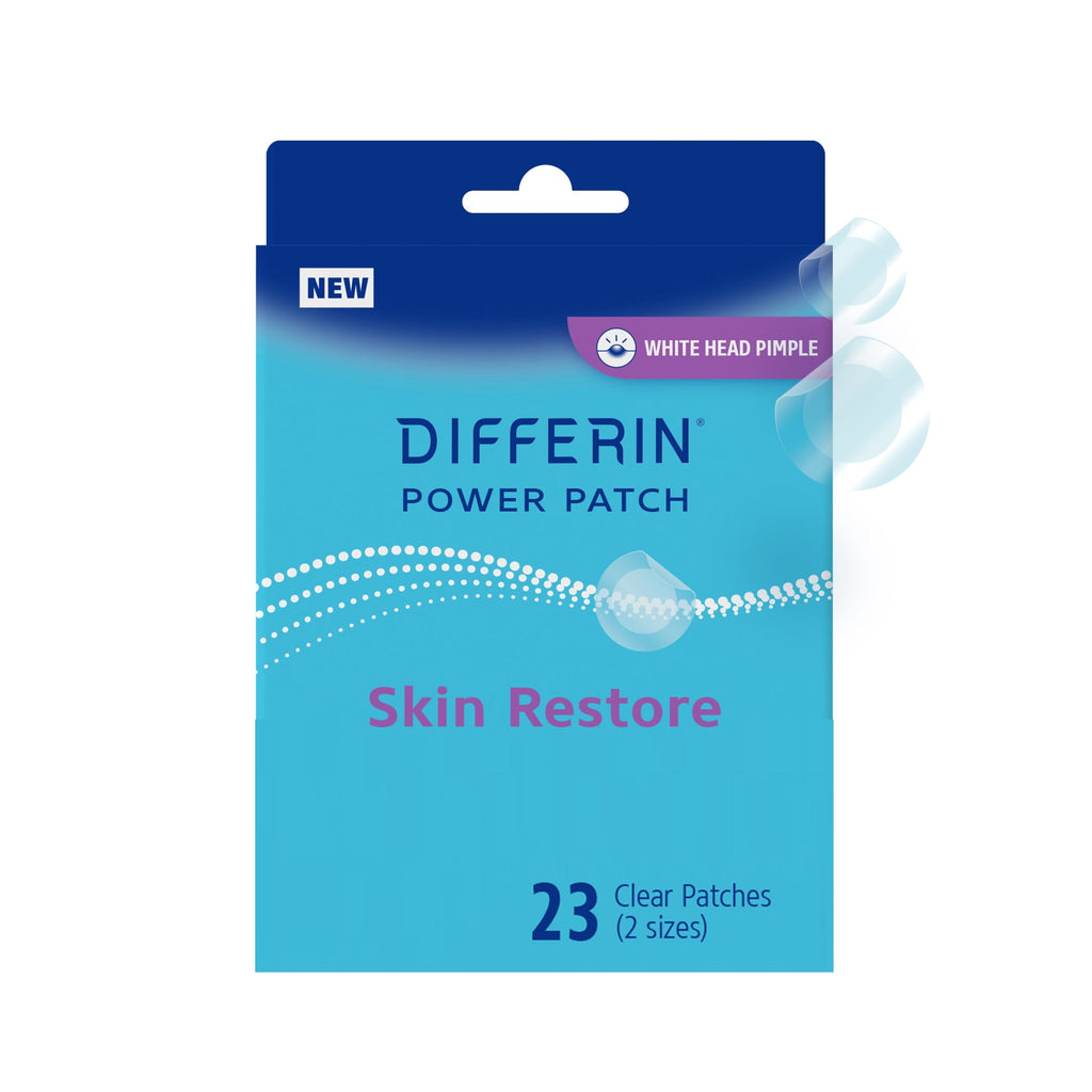 Differin Power Patches for White Head Pimples, Hydrocolloid Acne Patches, Zinc Hyaluronate and Niacinamide, 23 ct