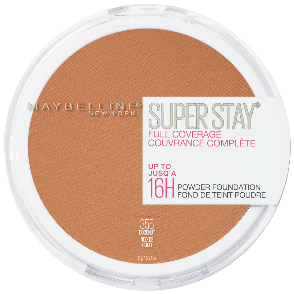 Maybelline Super Stay Full Coverage Powder Foundation Makeup, Matte Finish, Coconut