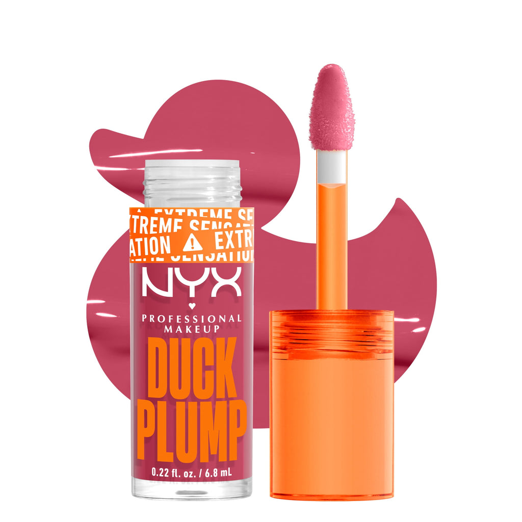 NYX Professional Makeup Duck Plump Plumping Lip Glosses, Strike a Rose, 0.23 fl oz