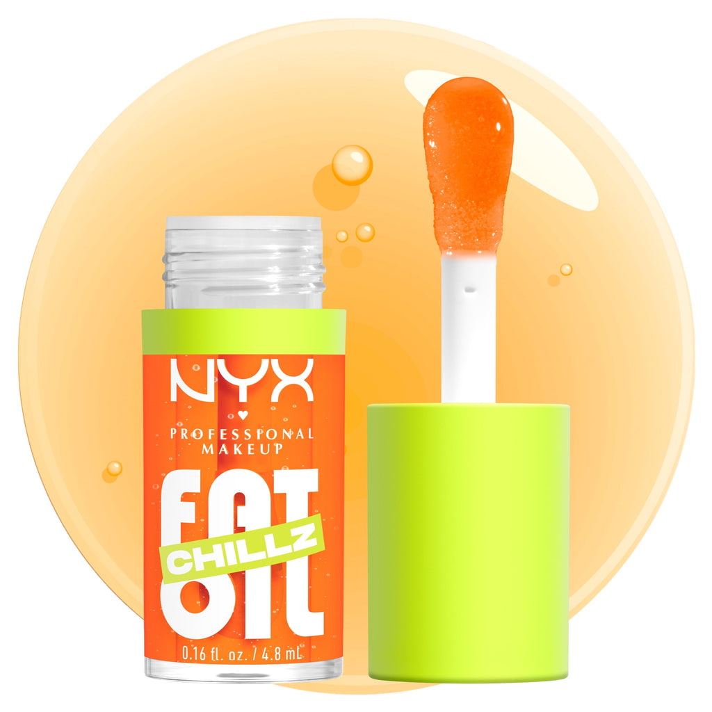NYX Professional Makeup Fat Oil Chillz Lip Gloss, 12 Hour Hydration, Citrus Chiller, 0.16 fl oz