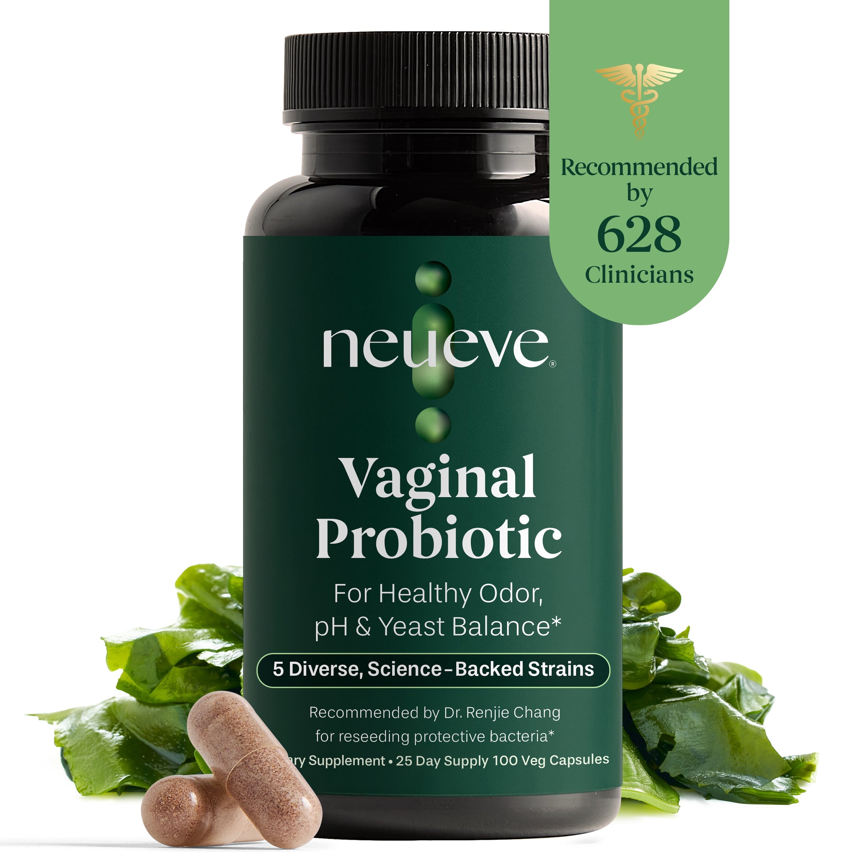 NeuEve Vaginal Probiotic, L acidophilus, L plantarum, L rhamnosus, L fermentum, L reuteri, selected by OBGYN