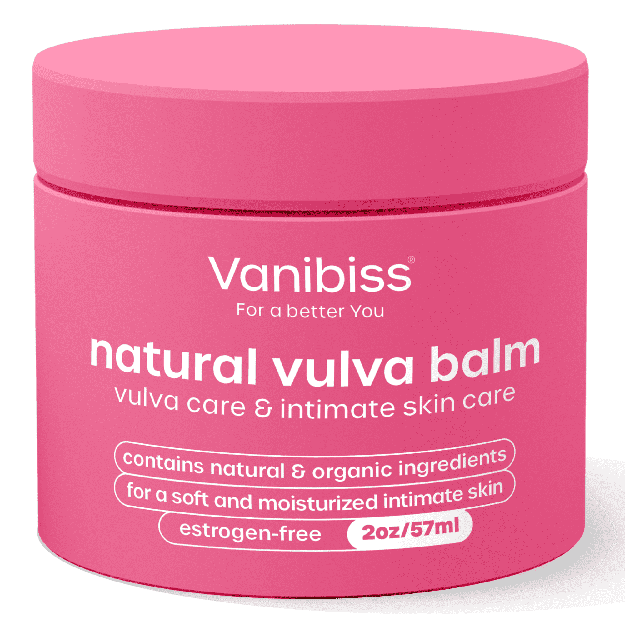 Vanibiss Natural Vulva Balm - Moisturizing Estrogen-Free for Dryness, Redness, Itching, & Irritation 2 oz
