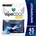 Vicks VapoCOOL SEVERE Medicated Sore Throat Drops, Menthol, Winterfrost Flavor, 45 count