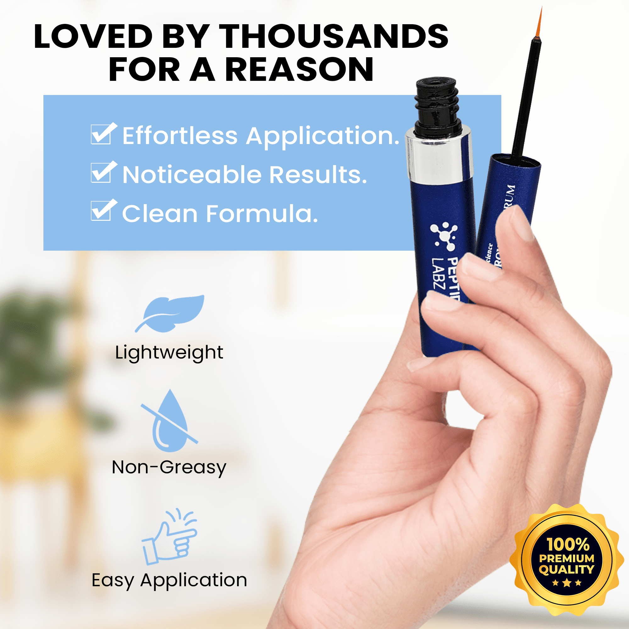 Peptide Labz Eyelash Conditioning Serum with Peptides & Keratin – Cosmetic Lash Enhancer, 5ml