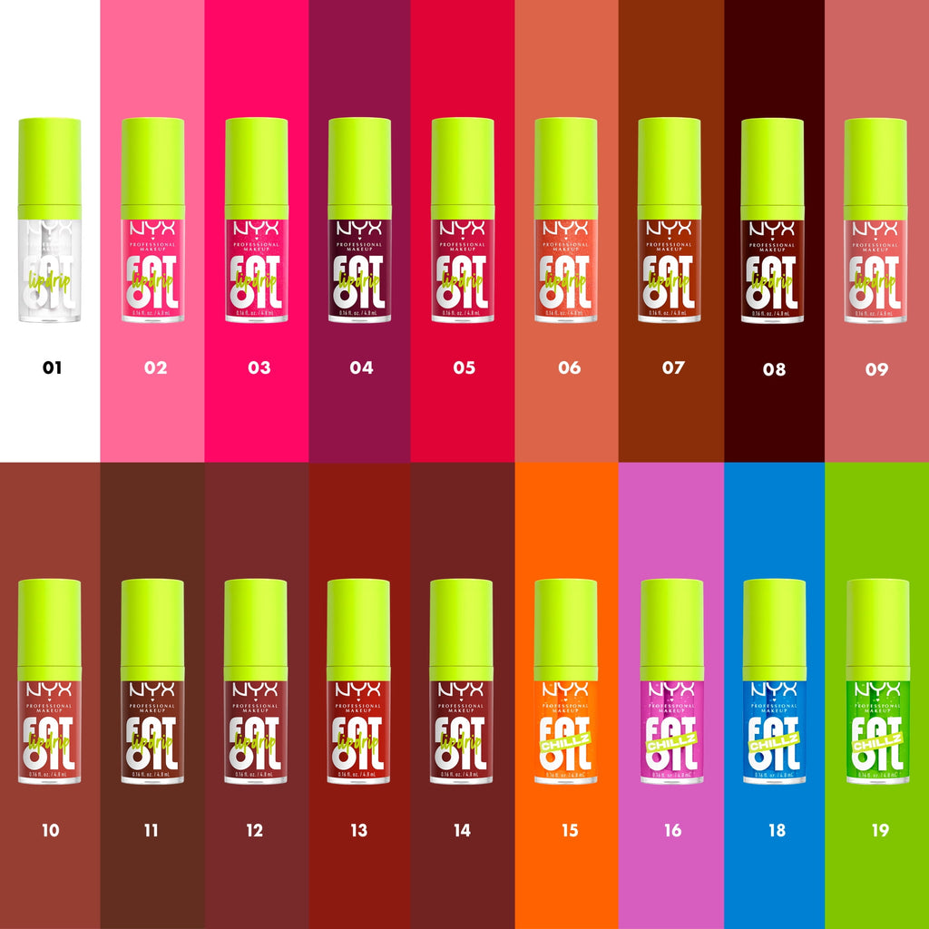 NYX Professional Makeup Fat Oil Chillz Lip Gloss, 12 Hour Hydration, Citrus Chiller, 0.16 fl oz