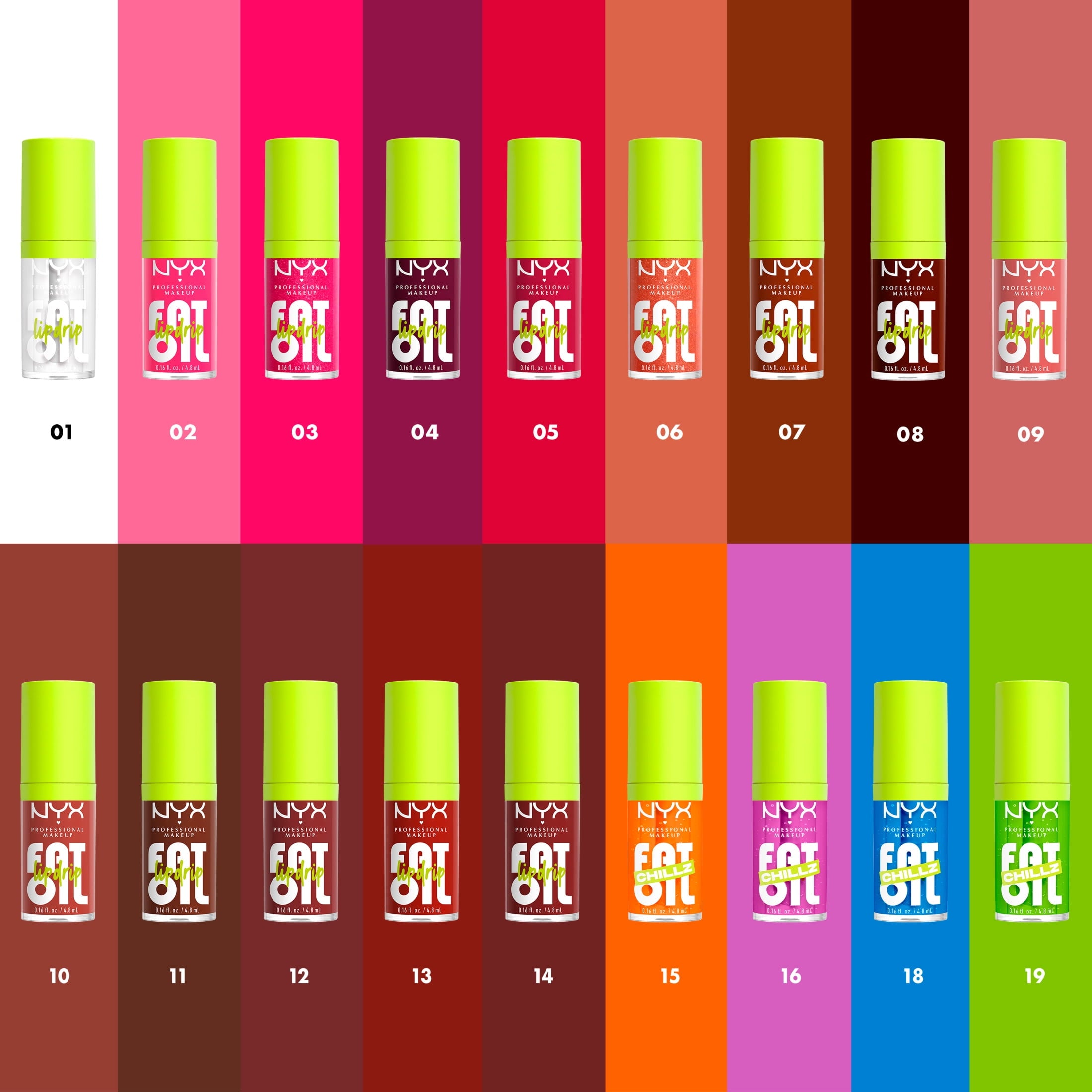NYX Professional Makeup Fat Oil Chillz Lip Gloss, 12 Hour Hydration, Citrus Chiller, 0.16 fl oz