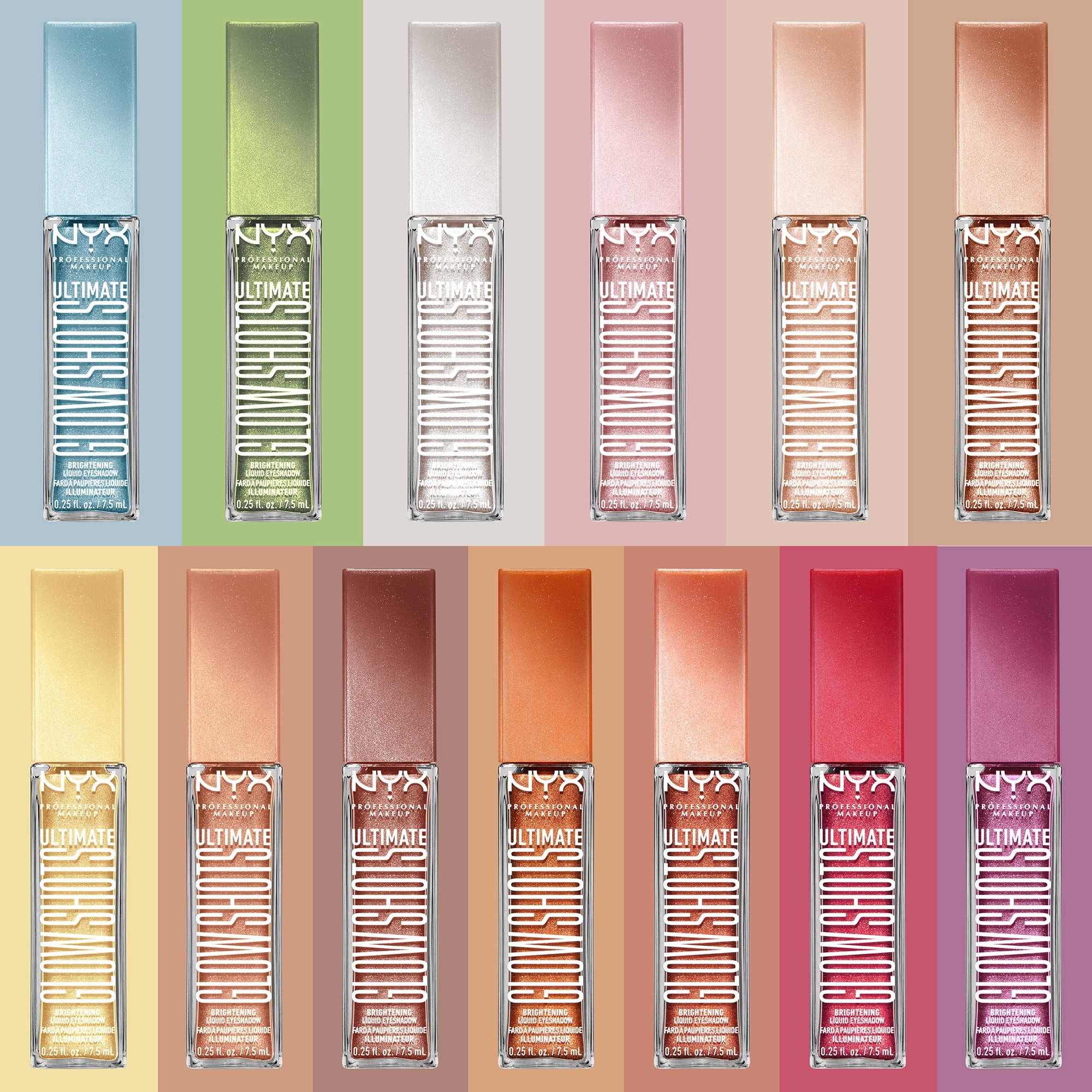 NYX Professional Makeup Ultimate Glow Shots Shimmer Liquid Eyeshadow, Come Thru Coconut, All Skin Types, 0.25 fl oz